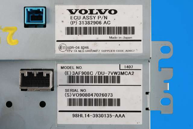 Bilstereo navigasjon skjerm til Volvo V70 2014-2016 (Type III, Fase 2) (VOLVO|31382906 AC|)