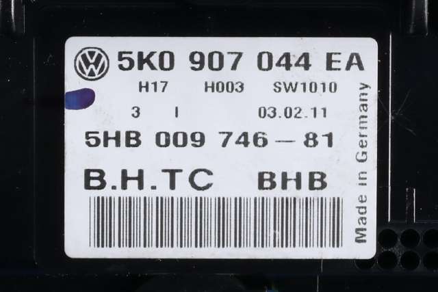 Varmeapparat betjening til VW Golf VI 2008-2012  (HELLA|5HB 009 746-81|5K0 907 044 EA|)