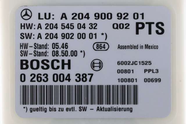 Styreenhet parkering til Mercedes C-Klasse 2007-2011 (Fase 1) (W204) (W204) (MERCEDES|A 204 900 92 01|)