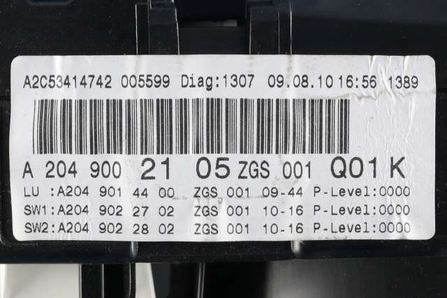 Instrumentpanel til Mercedes C-Klasse 2007-2011 (Fase 1) (W204) (W204) (MERCEDES|A 204 900 21 05|)
