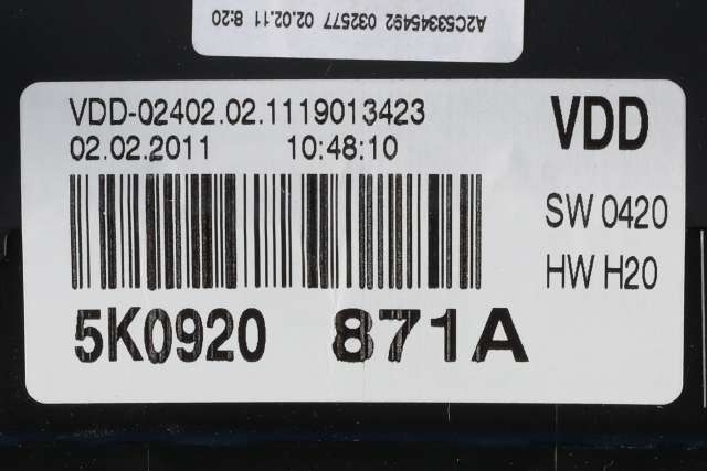 Instrumentpanel til VW Golf VI 2008-2012  (VAG|5K0 920 871 A|)