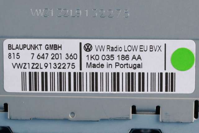 Bilstereo til VW Golf VI 2008-2012  (VAG|1K0 035 186 AA|)