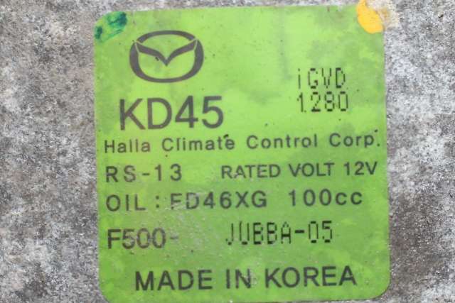 Aircondition kompressor til Mazda 3 2013-2016 (Type III, Fase 1)  (MAZDA|F500-JUBBA-05|)