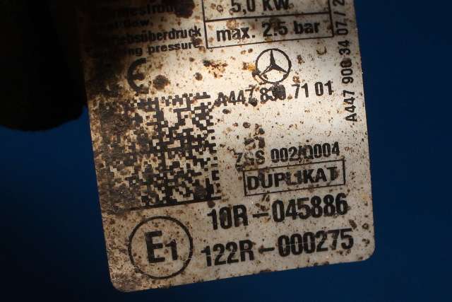 Dieselvarmer til Mercedes Vito 2014-->> (W447) (W447) (MERCEDES|A 447 830 71 01|)
