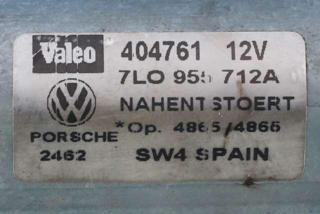 Viskermotor bakrute til VW Touareg 2003-2007 (Type I, Fase 1)  (VALEO|404761|7L0 955 712 A|)