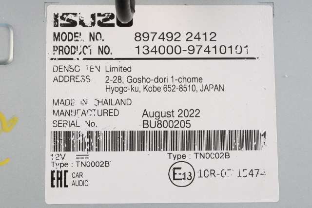 Bilstereo navigasjon skjerm til Isuzu D-Max 2021-->> (Type III) (ISUZU|8974922412|)