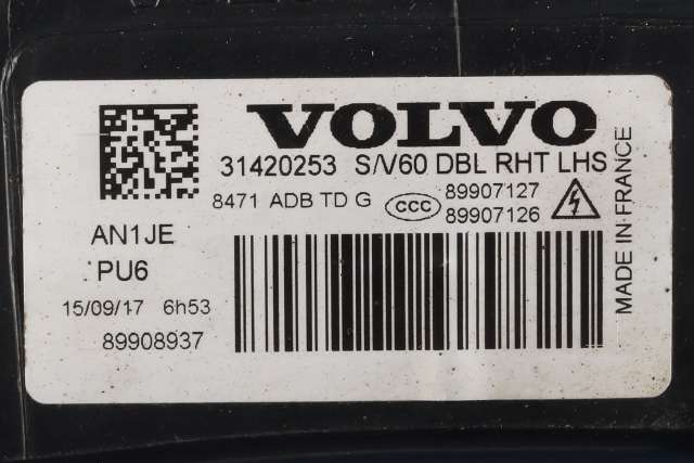 Frontlykt venstre xenon til Volvo V60/V60 CC 2013-2018 (Type I, Fase 2) (VOLVO|31420253|)