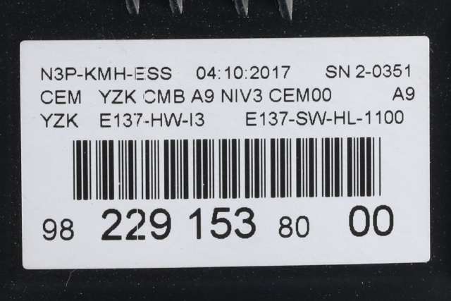 Instrumentpanel til Peugeot 208 2012-2019 (Type I) (PEUGEOT|98 229153 80|)