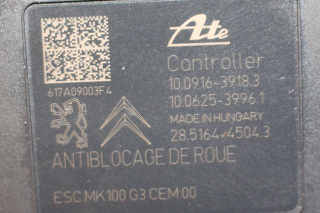 ABS sentral til Peugeot 208 2012-2019 (Type I)  (PEUGEOT|98 268571 80|)