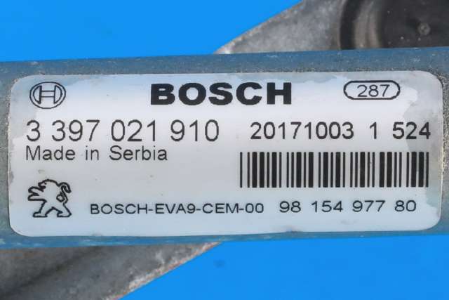 Viskermotor frontrute komplett m/overføring til Peugeot 208 2012-2019 (Type I) (PEUGEOT|98 154977 80|0 390 241 589|)