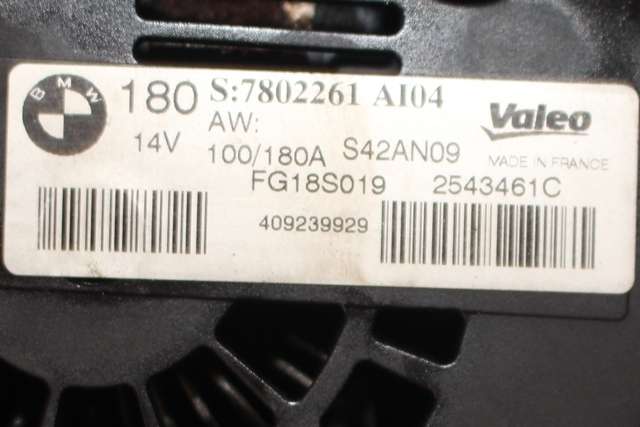 Dynamo diesel til BMW 1-Serie 2004-2011 (E81/E82/E87/E88) (E81/E82/E87/E88) (VALEO|2543461C|7 802 261. 14 VOLT - 180 AMP|)