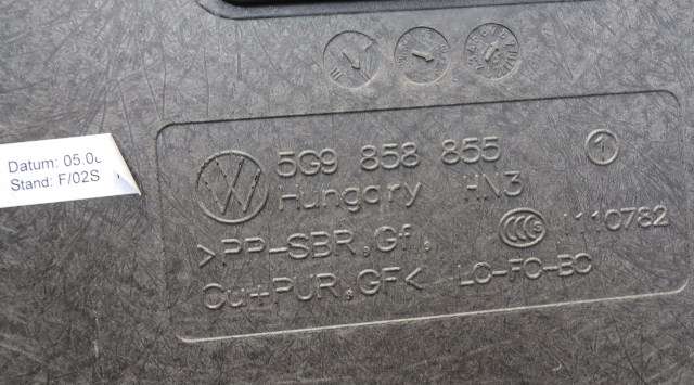 Bagasjerom teppe/gulvplate til VW Golf VII 2012-2017 (Fase 1) (VAG|5G9 858 855|)