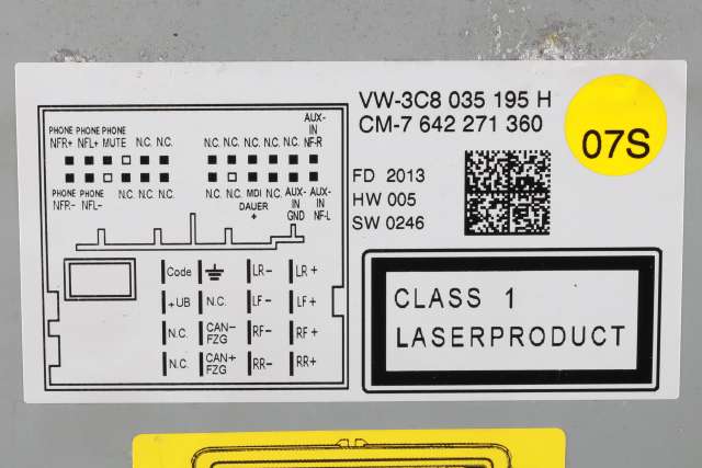 Bilstereo, med DAB til VW Passat 2011-2015 (B7) (B7) (VAG|3C8 035 195 H|)