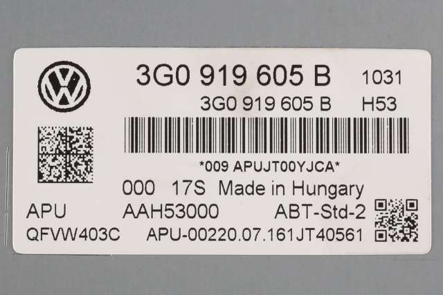Bilstereo betjeningspanel til VW Golf VII 2012-2017 (Fase 1)  (VAG|3G0 919 605 B|)