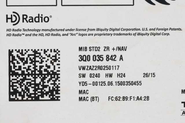 Bilstereo til VW Golf VII 2012-2017 (Fase 1)  (VAG|3Q0 035 842 A|)