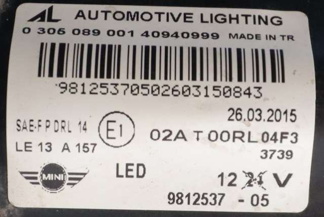 Tåkelykt høyre foran til Mini Countryman 2010-2016 (R60) (R60) (BMW/MINI|9 812 537|)