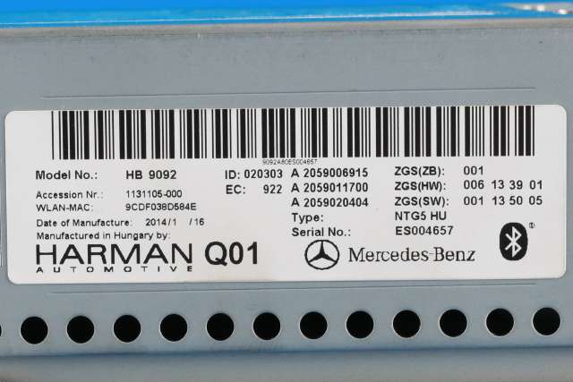 Bilstereo navigasjon til Mercedes C-Klasse 2014-2018 (Fase 1) (W205) (W205) (MERCEDES|A 205 900 69 15|)