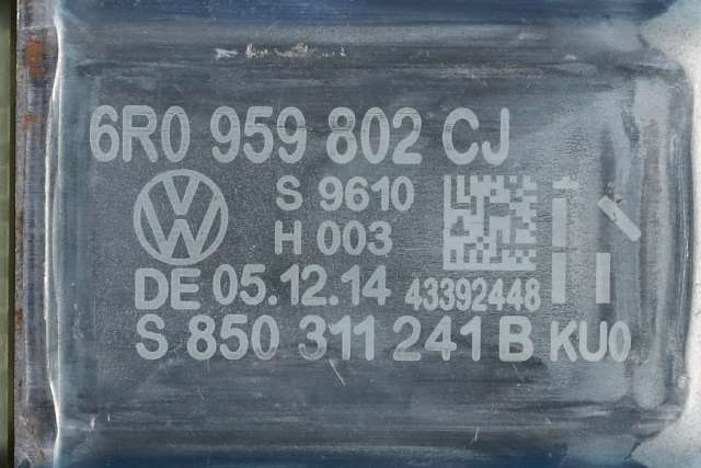 Ruteheis, kun motor, høyre foran til VW Polo 2014-2017 (Type V, Fase 2) (VAG|6R0 959 802 CJ|)