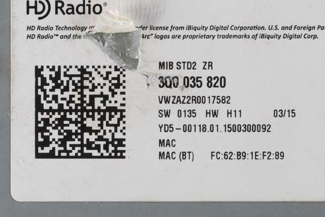 Bilstereo til VW Polo 2014-2017 (Type V, Fase 2)  (VAG|3Q0 035 820|)