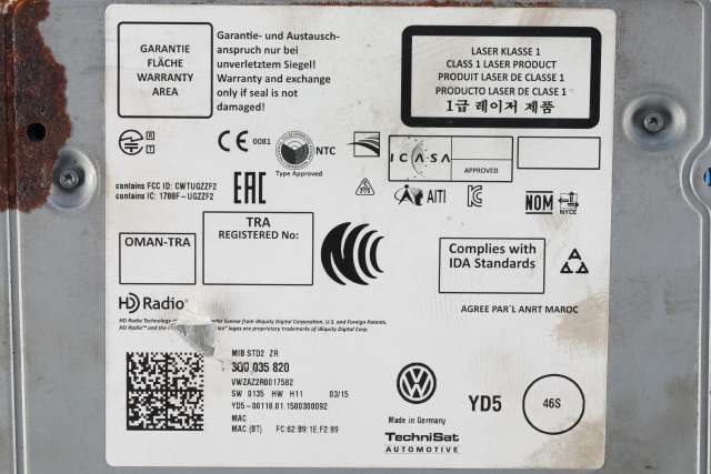 Bilstereo til VW Polo 2014-2017 (Type V, Fase 2)  (VAG|3Q0 035 820|)
