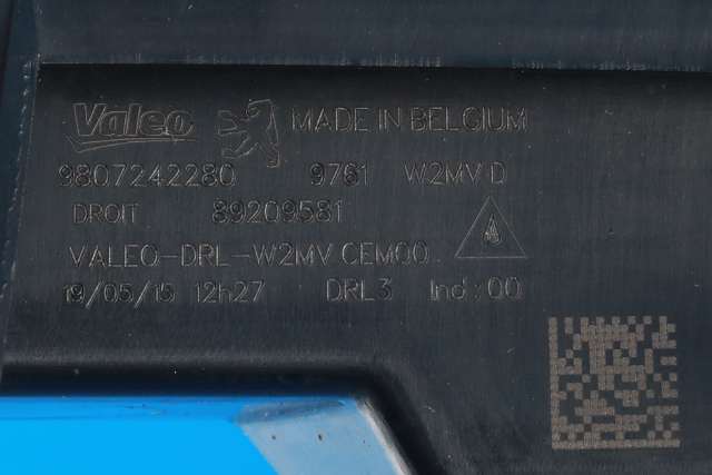 Kjørelys led høyre foran til Peugeot 508 2014-2018 (Type I, Fase 2) (PEUGEOT|98 072422 80|)