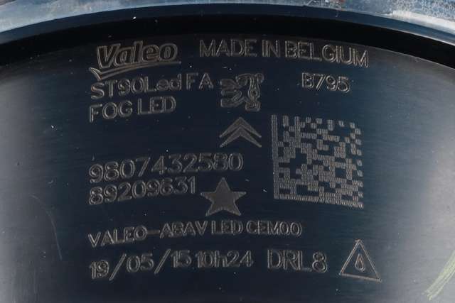 Tåkelykt venstre foran til Peugeot 508 2014-2018 (Type I, Fase 2)  (VALEO|89209631|98 074325 80|)