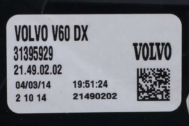 Baklykt høyre til Volvo V60 2010-2013 (Type I, Fase 1)  (VOLVO|31395929|)