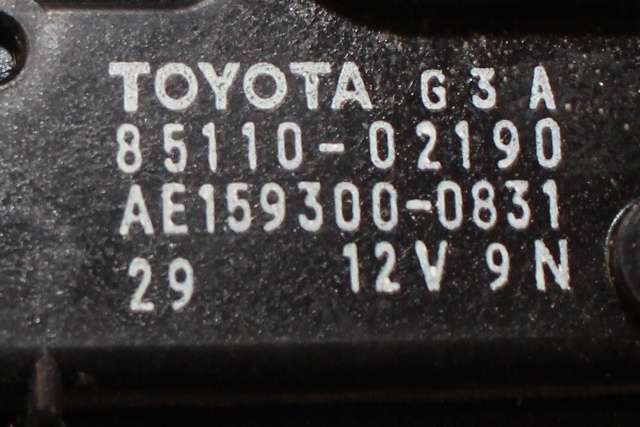 Viskermotor frontrute komplett m/overføring til Toyota Auris 2010-2012 (Type I, Fase 2)  (DESNO|159300-0831|85110-02190|)