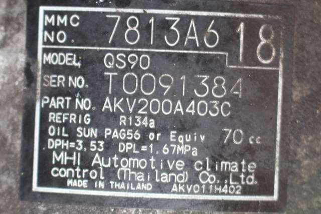 Aircondition kompressor til Mitsubishi Outlander 2012-2015 (Type III, Fase 1)  (MITSUBISHI|7813A618|)