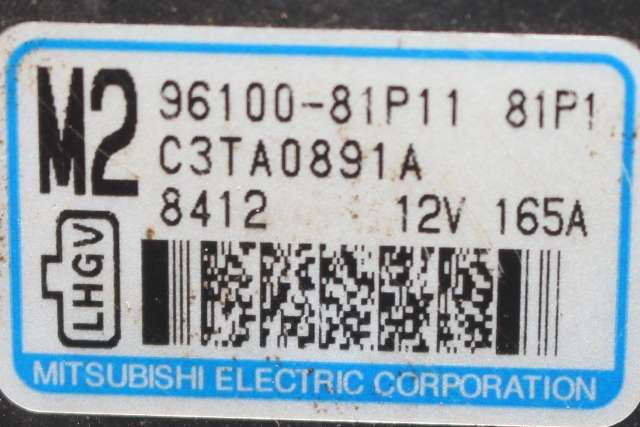 Hybrid starter generator (HSG) til Suzuki Swift 2017-->>  (MITSUBISHI|C3TA0891A|96100-81P11. 12 VOLT - 165 AMP|)