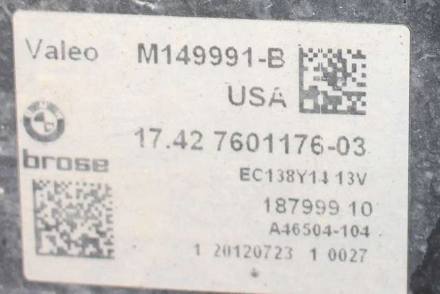 Kjølevifte til BMW X3 2010-2017 (F25) (F25) (VALEO|M149991-B|17.42-7 601 176|)