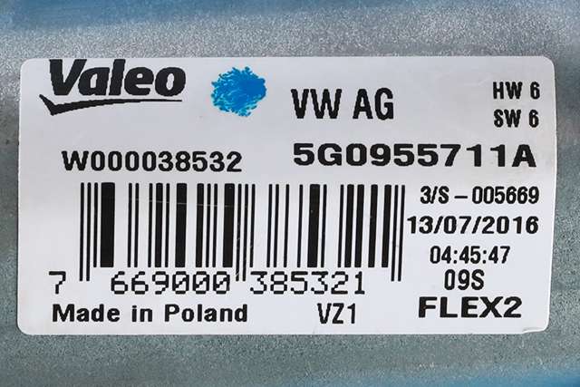 Viskermotor bakrute til VW Golf VII 2012-2017 (Fase 1)  (VAG|5G0 955 711 A|)