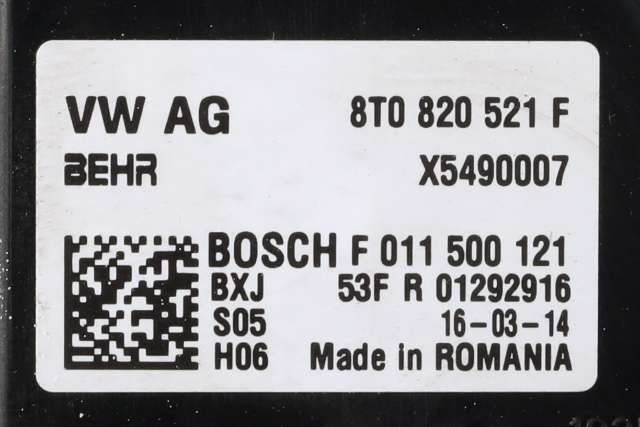 Varmeapparat motor til Audi Q5 2012-2017 (Type I, Fase 2) (|8T0)