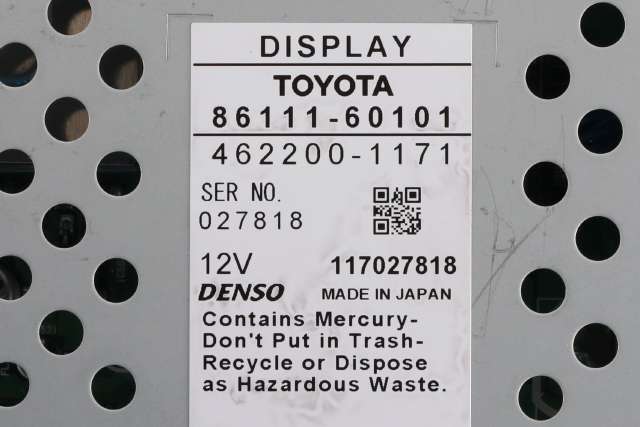 Bilstereo navigasjon skjerm til Toyota Land Cruiser 120 2002-2009  (DENSO|462200-1171|86111-60101|)