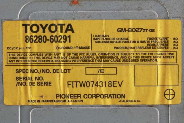 Bilstereo forsterker til Toyota Land Cruiser 120 2002-2009 (TOYOTA|86280-60291|)