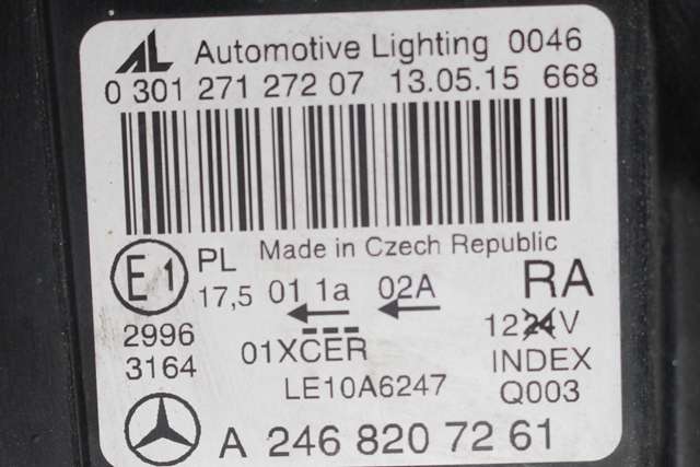 Frontlykt høyre xenon til Mercedes B-Klasse, electric drive 2014-2018 (W242) (W242) (MERCEDES|A 246 820 72 61|)