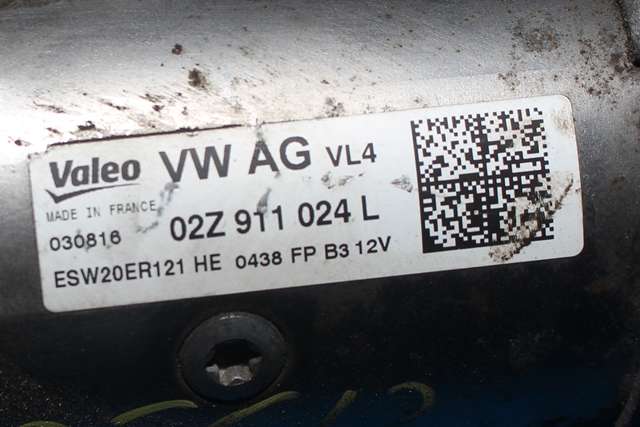 Starter diesel til VW Golf VII 2012-2017 (Fase 1)  (VALEO|ESW20ER121|02Z 911 024 L|)