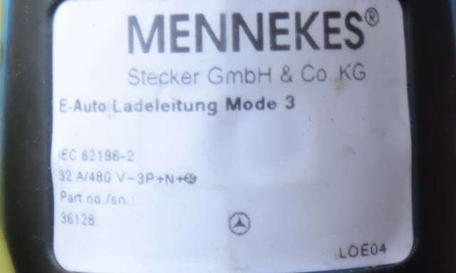 Batterilader kabel til Mercedes B-Klasse, electric drive 2014-2018 (W242) (W242) (MENNEKES|36128|)