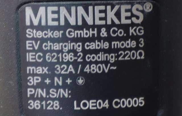 Batterilader kabel til Mercedes B-Klasse, electric drive 2014-2018 (W242) (W242) (MENNEKES|36128|)