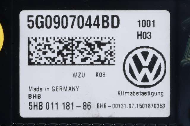 Varmeapparat betjening til VW Golf VII 2012-2017 (Fase 1)  (HELLA|5HB 011 181-86|5G0 907 044 BD|)
