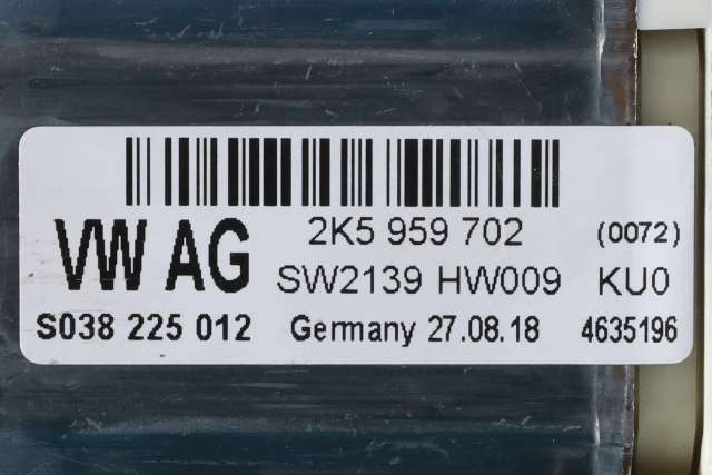 Ruteheis, kun motor, høyre foran til VW Caddy 2015-2020 (Type III, Fase 3)  (VAG|2K5 959 702|5K0 959 792|)