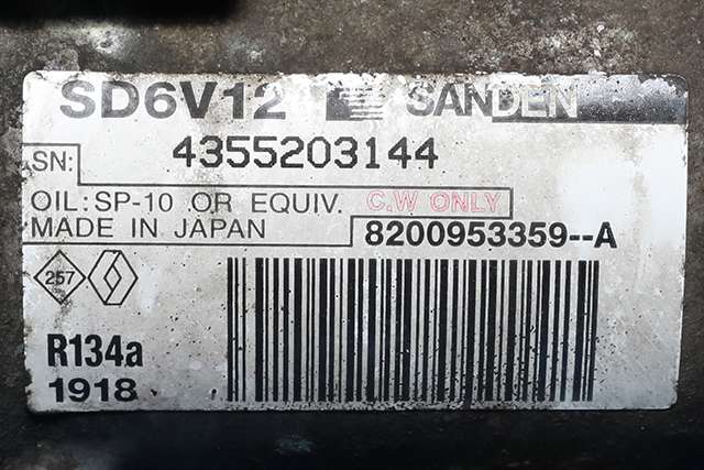 Aircondition kompressor til Nissan Juke 2010-2014 (Fase 1)  (SANDEN|1918|8200 953359A|)