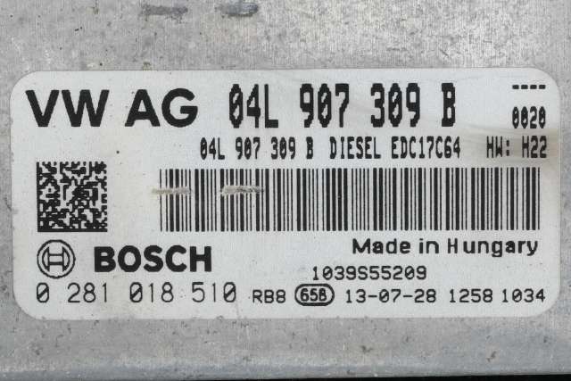 Styreenhet motor til Škoda Octavia 2013-2016 (Type III, Fase 1) (BOSCH|0 281 018 510|04L 907 309 B|)