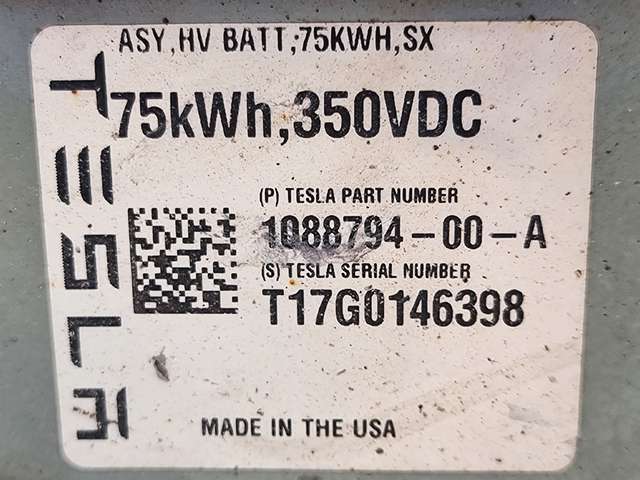 Batteripakke elbil til Tesla Model S 2016-2021 (Fase 2) (TESLA|1088794-00-A|)