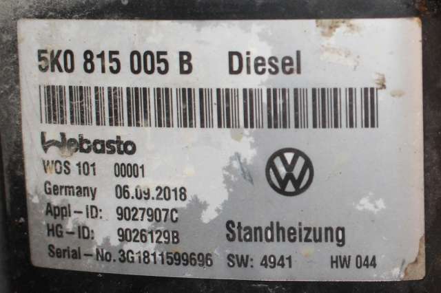 Dieselvarmer til VW Caddy 2015-2020 (Type III, Fase 3)  (VAG|5K0 815 005 B|)