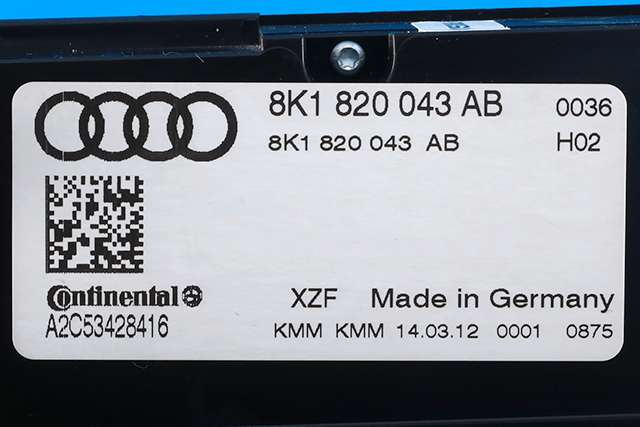 Varmeapparat betjening til Audi A4, Allroad 2009-2016 (Type I) (B8) (B8) (CONTINENT|A2C53428416|8K1 820 043 AB|)