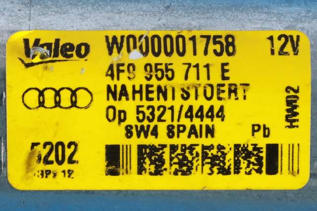 Viskermotor bakrute til Audi A4, Allroad 2009-2016 (Type I) (B8) (B8) (VALEO|W000001758|4F9 955 711 E|)