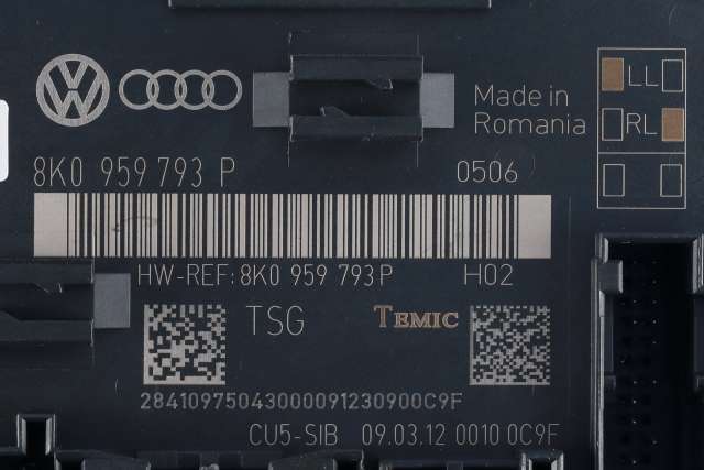 Styreenhet dør venstre foran til Audi A4, Allroad 2009-2016 (Type I) (B8) (B8) (VAG|8K0 959 793 P|)