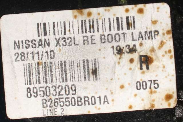 Baklykt høyre indre til Nissan Qashqai 2010-2014 (Type I, Fase 2) (NISSAN|26550-BR01A|)