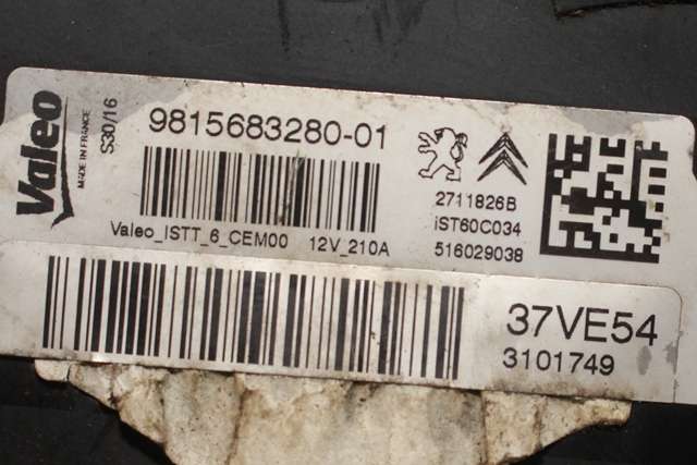 Dynamo diesel til Peugeot Expert 2016-->> (Type III)  (PEUGEOT|98 156832 80|)